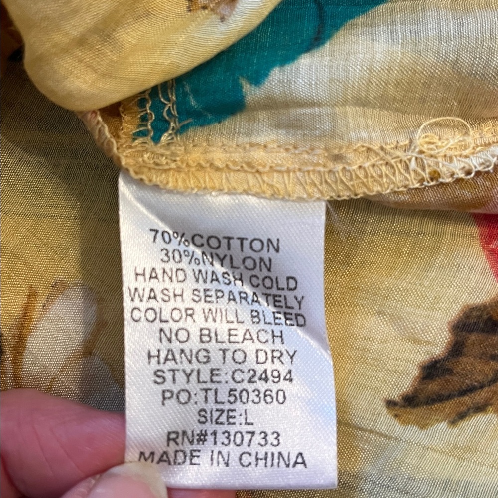 Umgee Floral Cotton Tunic Shirt - Picture 6 of 6